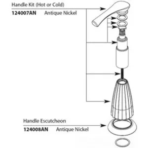 Moen 124007AN Moen 124007AN Part Handle Kit, Hot Cold, S885AN