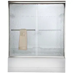 American Standard AM00350.400.213 American Standard AM00.350400.213 Euro Frameless By-Pass Tub Door, Silver Shine