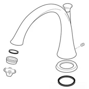 Delta RP51285 Delta Lahara Chrome Three-Hole Spout Assembly for T2738 Roman Tub Trim, Deck-Mount Installation - RP51285