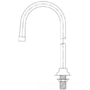 T&S Brass B-0523 T&S BRASS B-0523 RIGID GOOSENECK, DECK MOUNT, AERATOR, 5-1/2