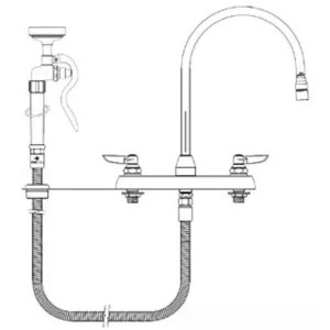 T&S Brass B-1172-96-135X T&S Brass B-1172-96-135X Workboard Faucet
