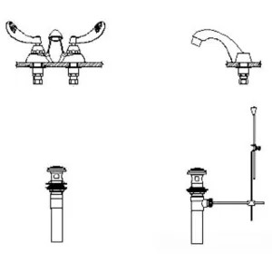 Delta 21C224-TI Delta 21C224-TI Tech 2-Handle Cast Centerset Lavatory Faucet, Blade w/ Sanitary Hood, Metal Pop-Up, VR Laminar Outlet, Temp Indicators, Chrome