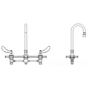 Delta 23C624-LS Delta 23C624-LS CER-TECK Widespread Lavatory Faucet, Limited Swing 12