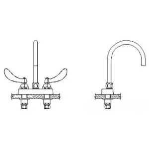 Delta 27C4974-LS-R35 Delta 27C4974-LS-R35 CER-TECK 2-Handle Cast Centerset Lavatory Faucet, Limited Swing Gooseneck, Blade w/ Sanitary Hood, Smooth Laminar, 1 gpm, Chrome
