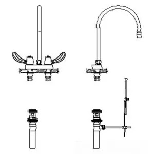 Delta 27C5922-R7 Delta 27C5922-R7 CER-TECK 2-Handle Cast Centerset Lavatory Faucet w/ Pop-Up, 9
