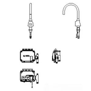 Delta 3000T3370A-R3 Delta 3000T3370A-R3 TECK Electronic Faucet, Surface Mount, Hardwire, R3 Spout, Smooth End Laminar, 1.5 gpm