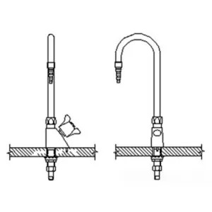 Delta W6600-R2 Delta W6600-R2 Teck Deckmount 2-Arm Lab Handle Faucet w/ 4.5