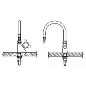 Delta W6600-R3 Delta W6600-R3 Teck Deckmount 2-Arm Lab Handle Faucet w/ Gooseneck, Fits 7/8