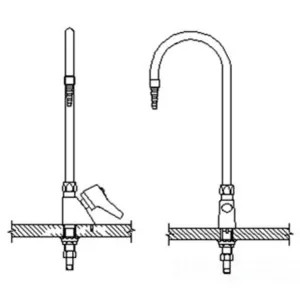 Delta W6600-R6C Delta W6600-R6C Teck Deckmount Lever Blade Handle Lab Faucet w/ 6