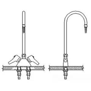 Delta W6700-R6C Delta W6700-R6C Teck Deckmount Lever Blade Handles Mixing Faucet w/ 6