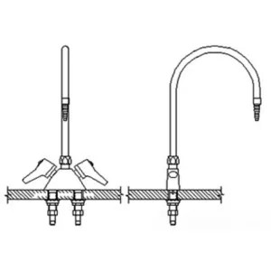 Delta W6700-R7C Delta W6700-R7C CER-TECK Deckmount Lever Blade Handles Mixing Faucet w/ 9