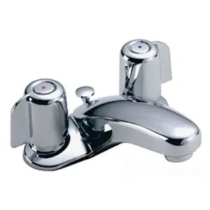 Symmons S-240-1-STN-LAM Symmons S-240-1-STN-LAM Symmetrix Two-Handle Centerset Bathroom Faucet w/ Lift Rod, Lever Handles, 2.2 gpm, Satin Nickel