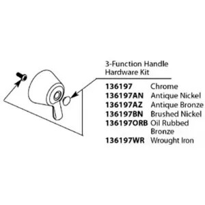 Moen 136197 Moen Kingsley Part Three-Function Plug Button And Screw Kit - Chrome (136197)