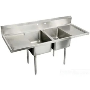 Elkay RNSF8238LR2 Elkay RNSF8238LR2 Rigidbilt Double Scullery Sink, Dual Drainboards, 2 Holes, 16-Gauge Stainless