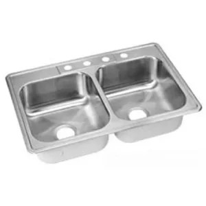 Dayton DPM233221 Dayton DPM233221 Stainless Steel Top Mount Double Bowl Premium Sink
