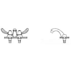 Delta 21C152 Delta 21C152 Tech 2-Handle Cast Centerset Lavatory Faucet, Hooded Blade, No Pop-Up Hole, VR Spray Outlet, 0.5 gpm, Chrome