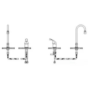 Delta 24T2631-LS Delta 24T2631-LS TECK Single Control Widespread Lavatory Faucet w/ Limited Swing 12