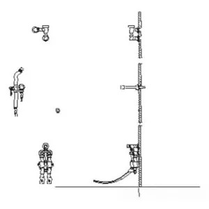 Delta 54T1434A-QD Delta 54T1434A-QD Wallhung Bedpan Cleanser w/ Double Pedal Valve, Spray w/ Stop, Vac. Breaker, Quick Disconnect Hose