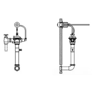 Delta 83T000-1 Delta 83T000-1 TECK Concealed Flush Valve for Prisons, Push Button, Trap Seal Primer Tee, 1.6 gpf, 1.5