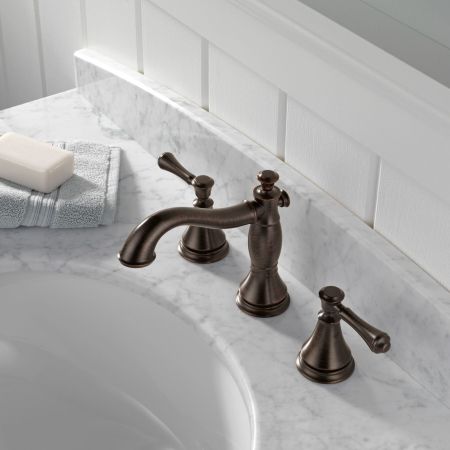 Delta 3597LF-RBMPU Delta Cassidy Hook Spout Venetian Bronze Lavatory Faucet for 6