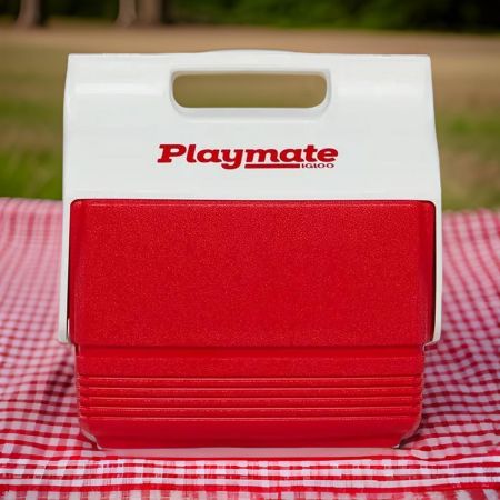 Igloo 12424 Igloo 00012424 Playmate Mini Cooler, 4 Quarts, Molded-In Handle, Push-Button Lid, Red - 00012424
