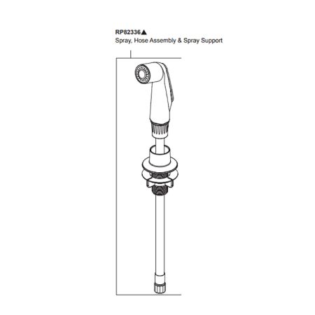 Peerless RP82336BL Peerless Precept Series Matte Black 5in Side Pray with Hose and Spray Support - RP82336BL 