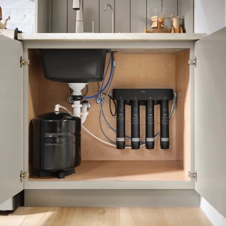 Moen F9900 Moen 4-Stage Under Sink Reverse Osmosis Water Filtration System with 3.2 Gallon Storage Tank, 0.5 GPM - F9900