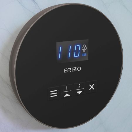 Brizo EP103315BNXL Brizo Mystix Digital Steam Shower Controller, Round, 2 Presets, Wall-Mount, Brilliance Black Onyx - EP103315BNXL