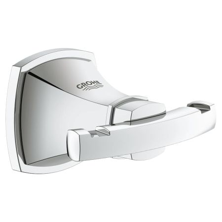 GROHE Grandera Double Hook Starlight Chrome Towel Hook GROHE Grandera Double Hook Starlight Chrome Towel Hook