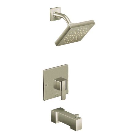 Moen UTS3713EPBN Moen 90 Degree M-Core 3-Series Tub/Shower Faucet with 1.75 GPM Rainshower, 1-Function, Single Lever Handle, M-PACT, Immersion, Brushed Nickel - UTS3713EPBN