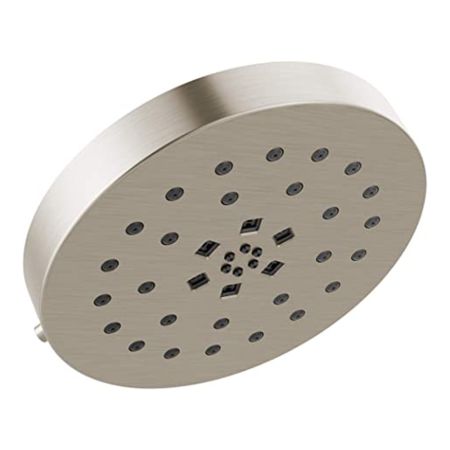 Delta 52488-SS Delta 8in H2Okinetic Four-Setting Round Shower Head with UltraSoak, Wall-Mount, 1.75 GPM, Touch-Clean Nozzles, WaterSense, Stainless - 52488-SS