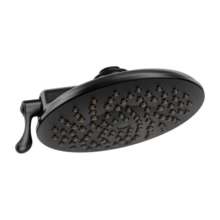 Moen S6320EPBL Moen 8in Two-Function Rainshower Shower Head, Round, Immersion Technology, Eco-Performance, 1.75 GPM, WaterSense, Matte Black - S6320EPBL