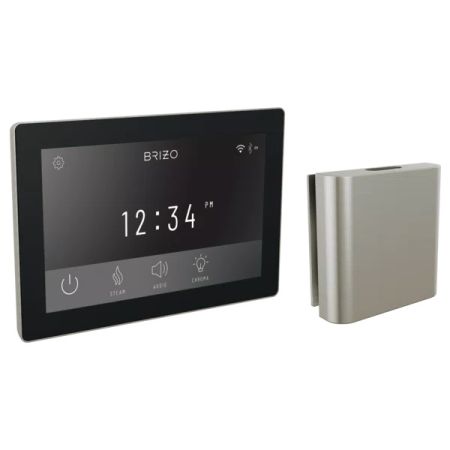Brizo 8CH-600S-NK-L Brizo Mystix Square-Shaped Luxe Nickel Digital Steam Control Kit with Built-In WiFi and Bluetooth, Lumicoat Technology, 12 Presets - 8CH-600S-NK-L