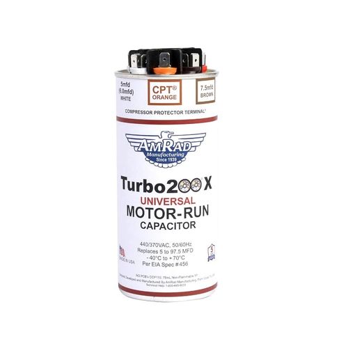 Mars Turbo 200X Universal Motor Run Capacitor w/ CPT, 5-97.5 MFD