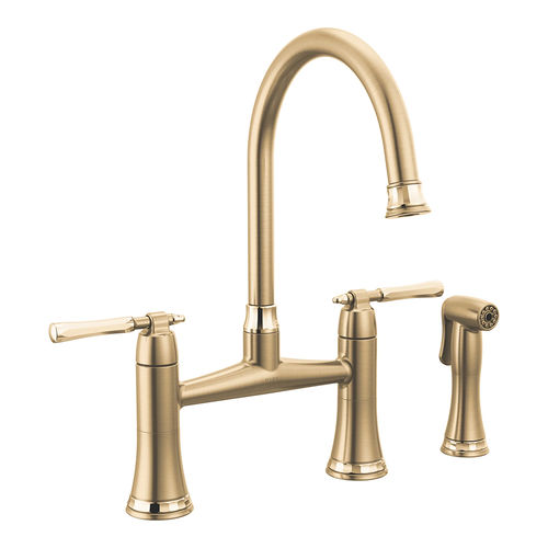 Brizo Tulham Luxe Gold/Polished Gold Two Handle Bridge Kitchen