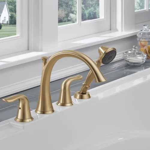 Delta Lahara Two-Handle Roman Tub Faucet Trim with 1.75 GPM Single