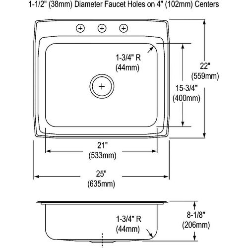 View 4 of Elkay LR2522C Elkay LR2522C Gourmet Stainless Steel Single Bowl Sink Package