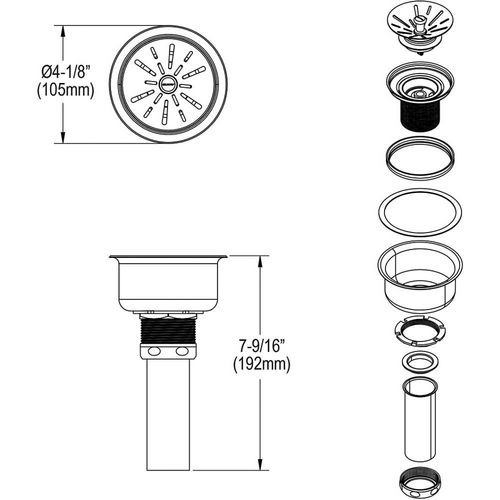 View 4 of Elkay LKPD1 Elkay LKPD1 Perfect Drain Fitting w/ Strainer - Stainless Steel