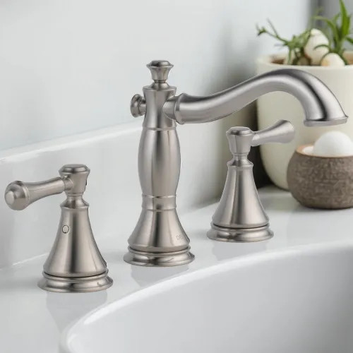 Delta Cassidy Two-Handle Bathroom Faucet, Metal Pop-Up, 1.2 GPM