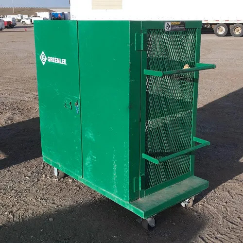 Greenlee Mesh Back Storage Cabinet with Casters and 48