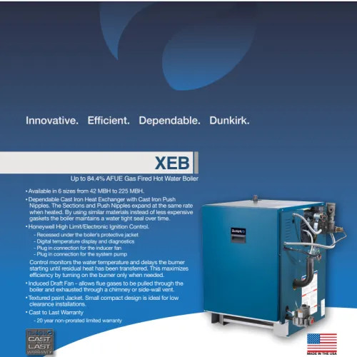 Dunkirk XEB-7 Series II Chimney/Sidewall-Vented Boiler