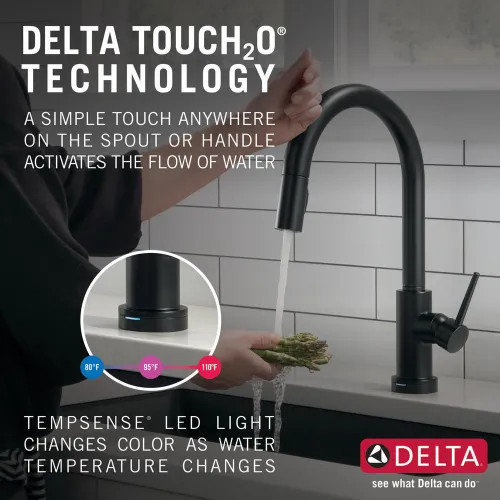 Delta Trinsic Single-Handle Pull-Down Kitchen Faucet w/ Touch2O