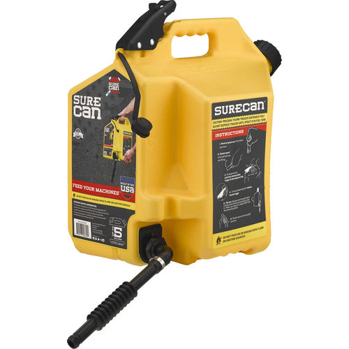 SureCan Self-Venting, Thumb Trigger Yellow Gas Can for Diesel Fuel