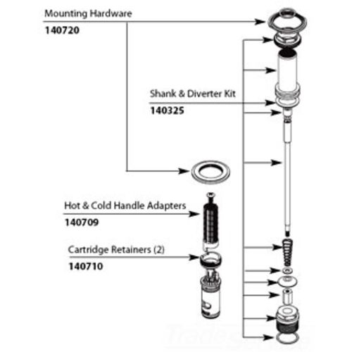 Moen 140325 Part Shank & Diverter Kit 9992/ 9993 | PlumbersStock