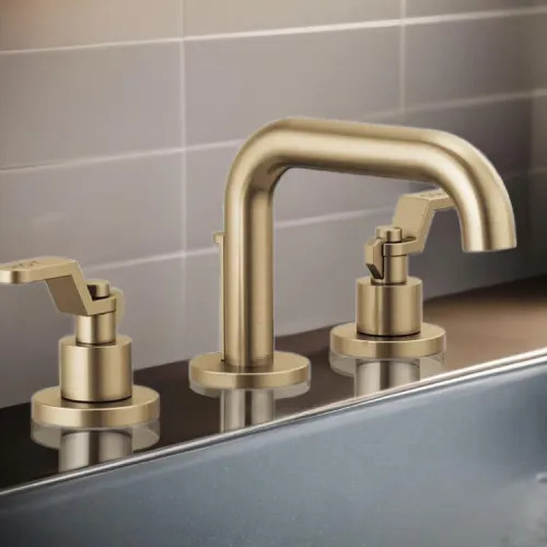 Brizo Litze Widespread Bathroom Faucet with Metal Pop-Up, 1.2 GPM