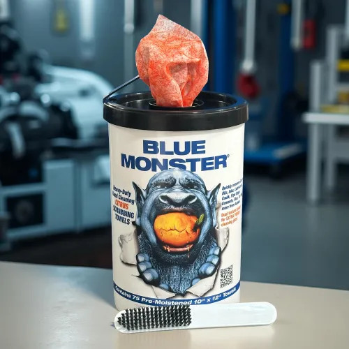 Millrose 77095 Blue Monster Hand Wipes - Citrus Scrubbing Towels w