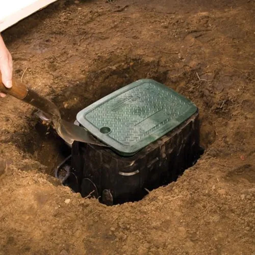 Rain Bird Standard Rectangular Valve Box with Green Lid - VB-STD