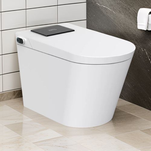View 6 of Trone Plumbing STCM1 Trone Smart Bidet Toilet Combo with Toe Touch Sensor, Auto-Open/Close, Digital Display, Heated Seat, Night Light, Auto-Flush, 1.28 GPF, Classic White - STCM1.WH