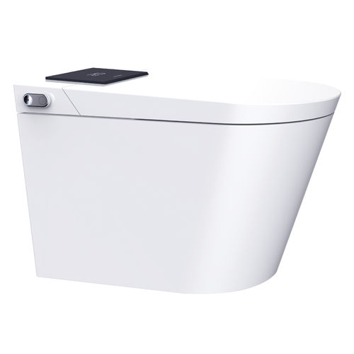 View 8 of Trone Plumbing STCM1 Trone Smart Bidet Toilet Combo with Toe Touch Sensor, Auto-Open/Close, Digital Display, Heated Seat, Night Light, Auto-Flush, 1.28 GPF, Classic White - STCM1.WH