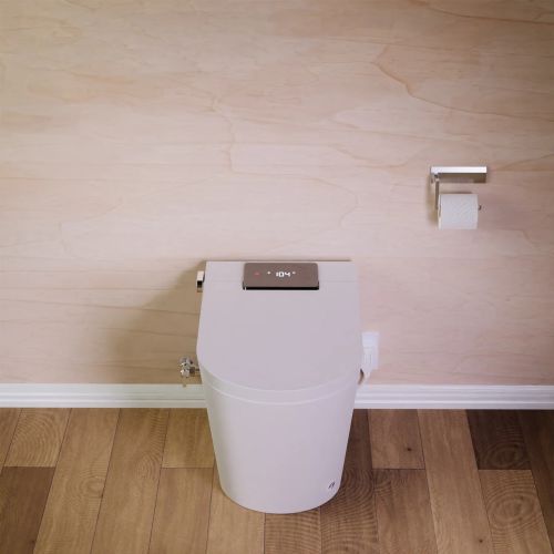 View 13 of Trone Plumbing STCM1 Trone Smart Bidet Toilet Combo with Toe Touch Sensor, Auto-Open/Close, Digital Display, Heated Seat, Night Light, Auto-Flush, 1.28 GPF, Classic White - STCM1.WH